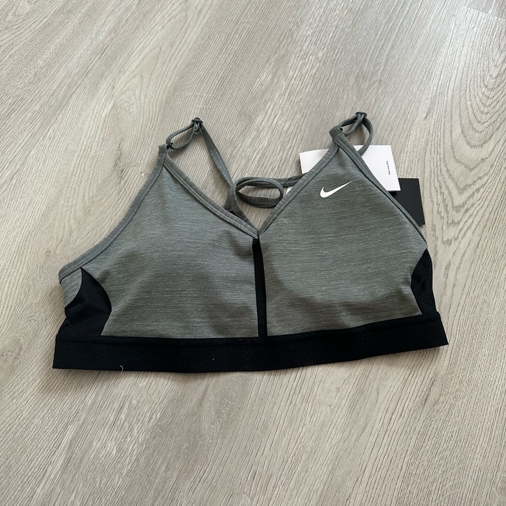 Nike gray and back sports bra in size medium.